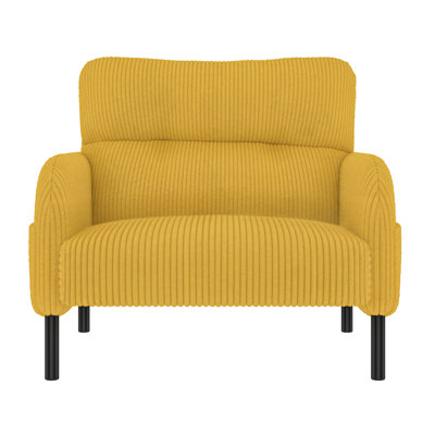 Fauteuil capitonné en velours côtelé de 26,4 po de largeur