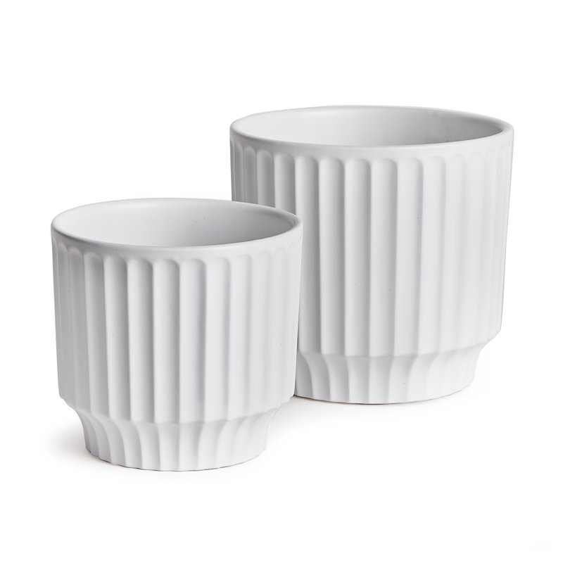 Marra Pots, Set Of 2, White