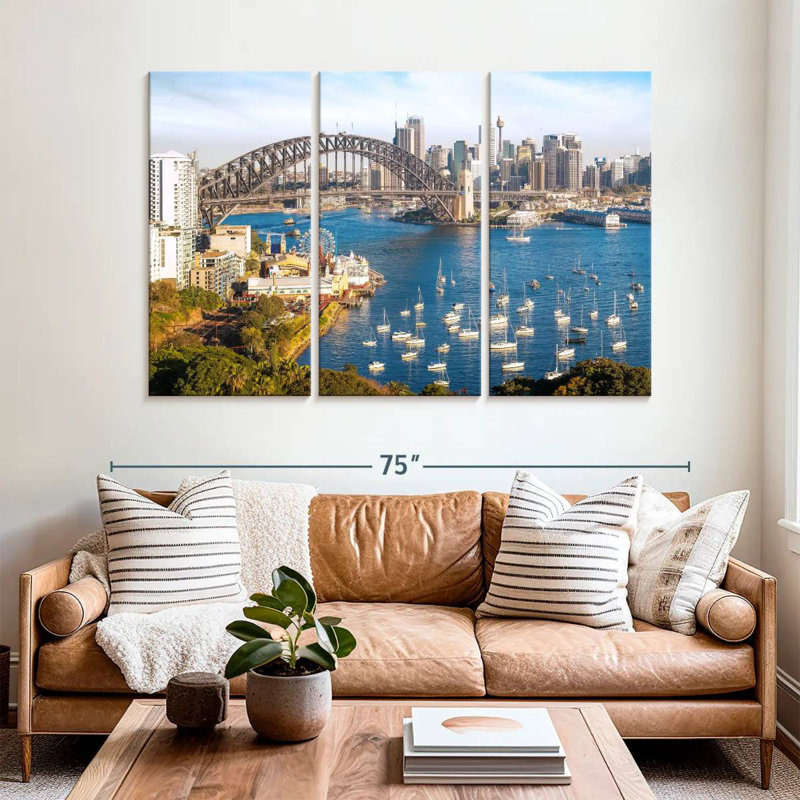 Vue panoramique de Sydney, H 42 po x l 65 po