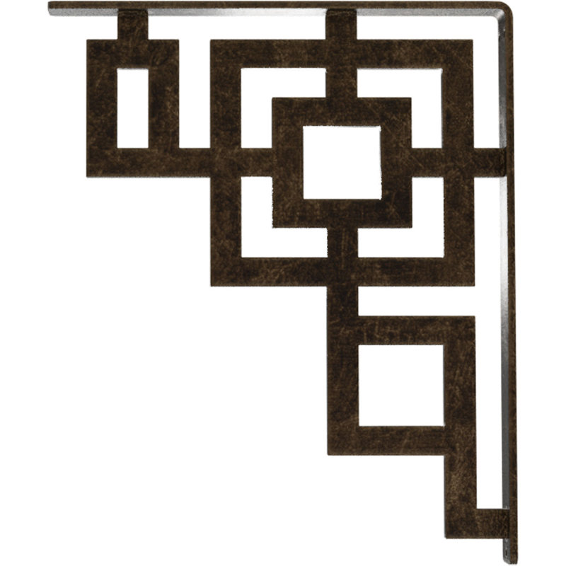 1 1/2"W x 12"D x 15"H Eris Wrought Iron Bracket, (Single center brace), Antiqued Pale Gold, Antiqued Pale Gold