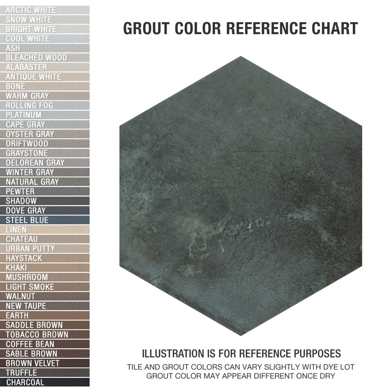 Industrial Hex 8-1/2 In. X 9-7/8 In. Porcelain Modern Look Wall & Floor Tile, Green