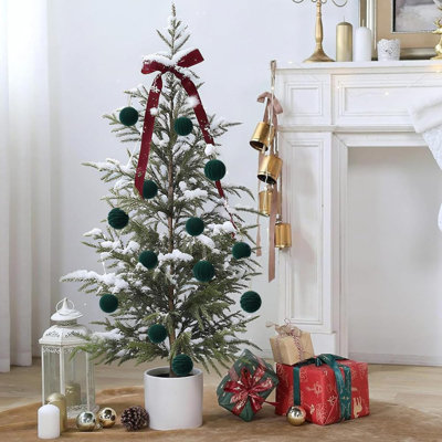 12 boules de Noël en velours - (3,15 pouces) avec boîte de rangement, 3 styles lisses et plissés, ornements en velours pour arbre, décor de Noël élégant, décor suspendu incassable
