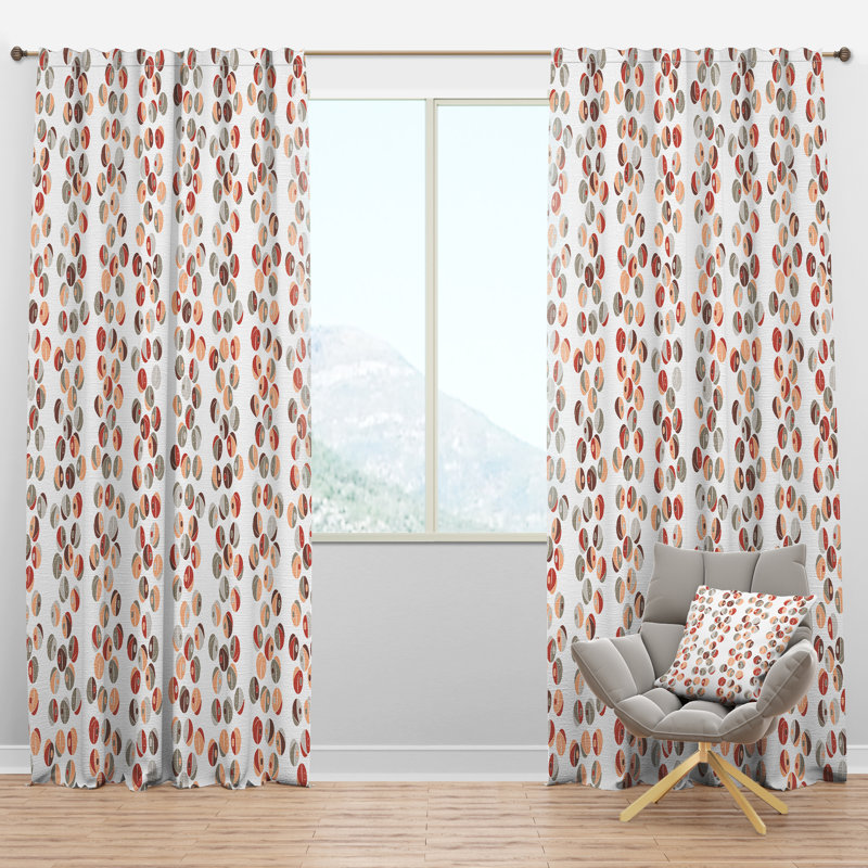 Panneau de rideau simple semi-diaphane avec passe-tringle Mid-Century Design, l 52 po x L 63 po