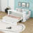 Convertible Wood Daybed with Built-in Desk, Drawers and Extendable Armrests-599081663-599081660