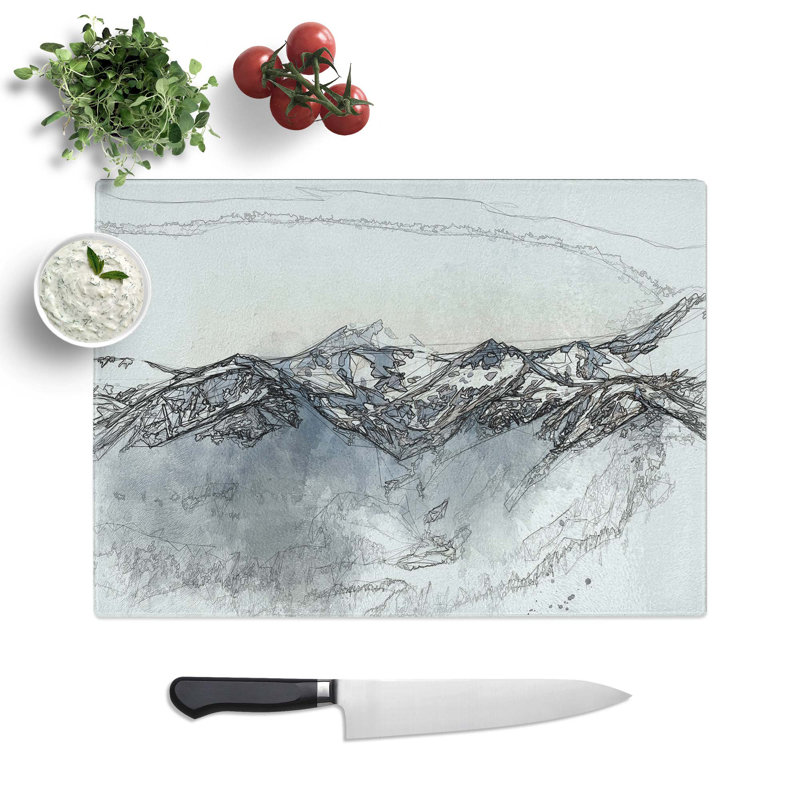Glass Hidden Lake in Whistler Canada in Abstract Chopping Board, 28.5 cm W x 20 cm L