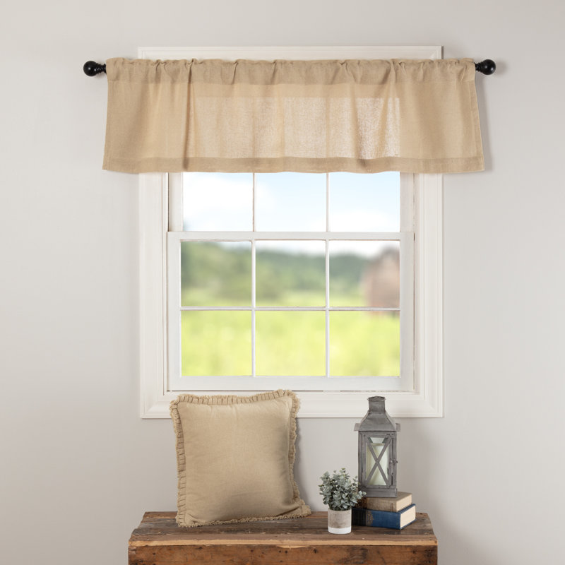 Roxane Cotton Tailored Window Valance, 60" W x 16" L, Vintage Tan
