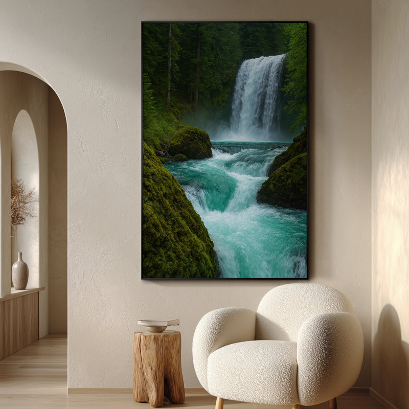 Très grande reproduction d'art sur toile - Paysage naturel, œuvre d'art moderne pour le salon ou la chambre à coucher - «Assemblage requis du cadre (cadre non fini)»