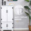Garde-manger Farmhouse, armoire de rangement au sol, organisateur de placard, blanc