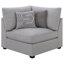 Ensemble de canapé modulaire 4 pièces avec repose-pieds Cambia, gris, 6 coussins