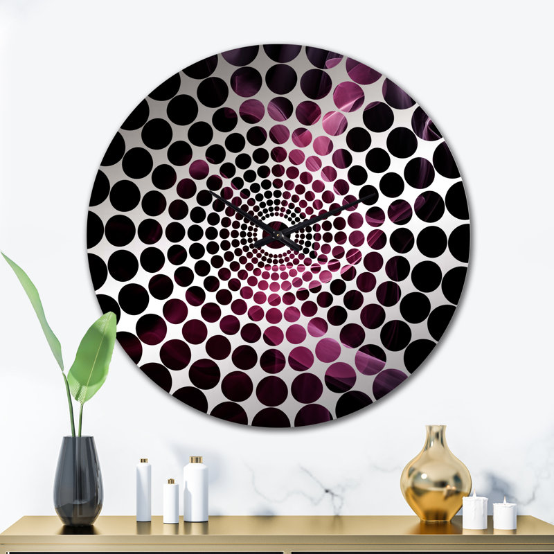 Horloge murale rose et noire, Grand