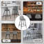 Bar Stools, Breakfast Bar Stools, Kitchen Stools with Back, with Cushioned PP Seat and Metal Frame w-437151798-437151799