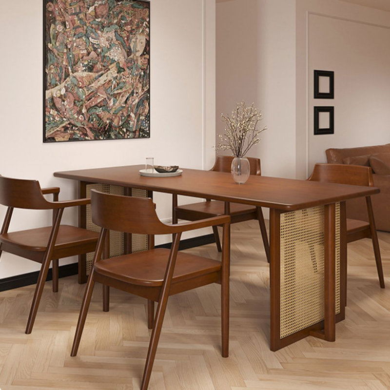 Table de salle à manger rectangulaire brune pour salle à manger / cuisine, H 29,53 po x L 70,87 po x l 31,5 po