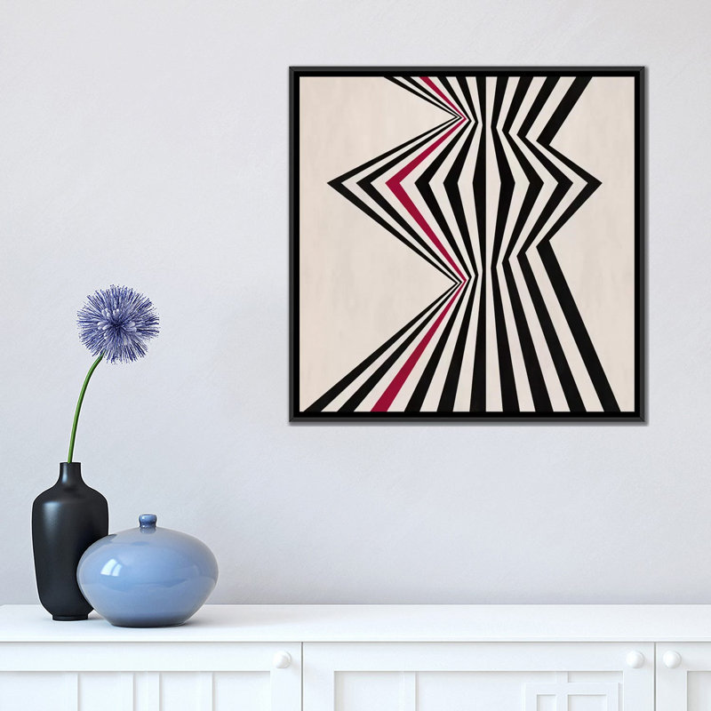 Albree Modern Fragment, impression sur toile, H 18 po x l 18 po x P 1,5 po, Toile avec cadre flottant noir, Pas de tapis