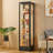 63"H Metal Glass Display Cabinet with Adjustable Shelves and Lights, Lockable Storage Cabinet-752882089