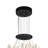 42in Black LED Chandelier with Crystal Prisms – Modern Geometric Flush Mount Ceiling Light Fixture – Integrated LED Lighting for Dining Room, Living Room, or Entryway-741864217