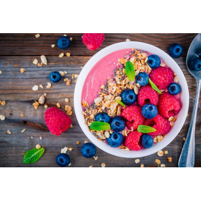 Breakfast Smoothie Bowl by Wmaster890 - Wrapped Canvas Print