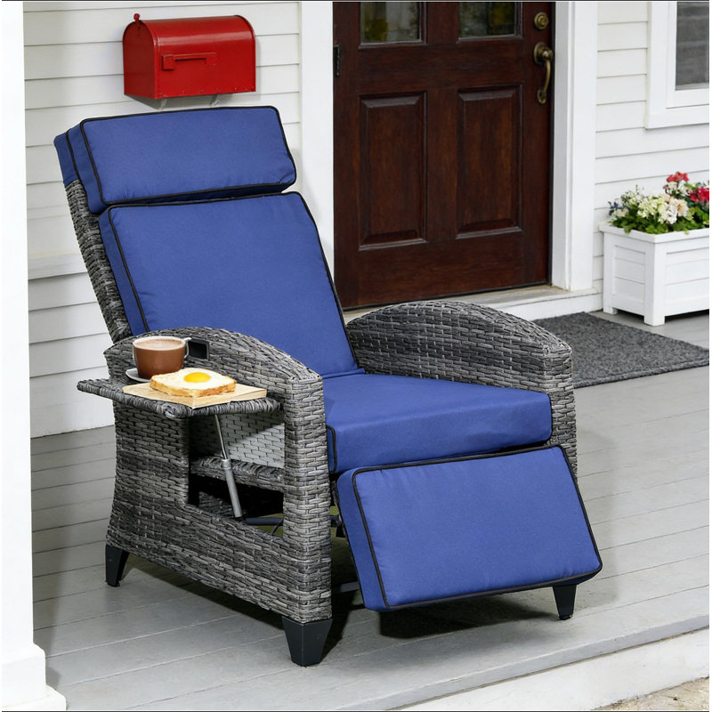 Méridienne inclinable, Fauteuil inclinable de patio, Bleu très foncé