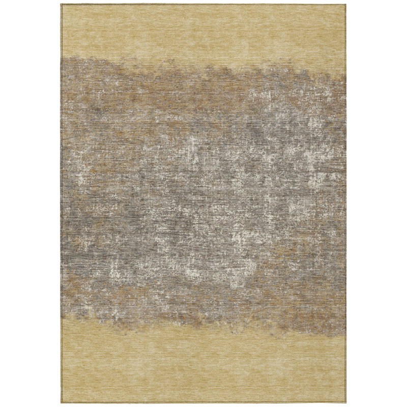 Machine Washable Indoor/Outdoor Husby ACN2214 Striped Rug, Rectangle 3' x 5'
