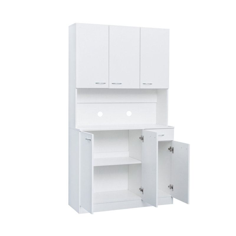 70,87 po de hauteur garde-robe et armoire de cuisine, Blanc