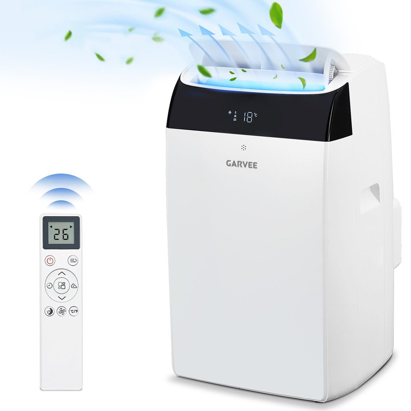Climatiseur portatif 14 000 BTU pour grand espace, climatiseur à 3 fonctions avec ventilateur de déshumidification, télécommande écoénergétique silencieuse pour bureau à domicile de 750 pieds carrés
