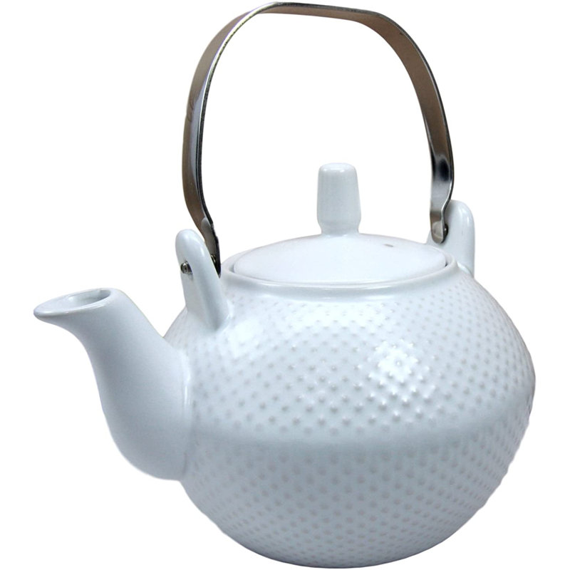 28 oz Théière en céramique, Blanc