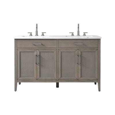 Sebastiano 54'' Double Bathroom Vanity with Engineered Stone Top