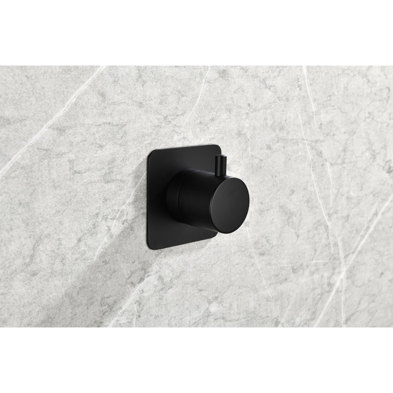 Valve de contrôle de douche 3/4 po, débit très élevé, poignée en laiton réglable en noir mat, construction, réglage précis du débit de la température, eau et volume