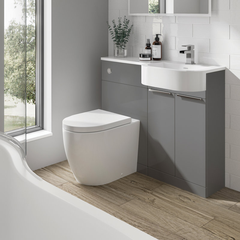 100mm Combined Vanity Unit with Toilet Included, Grey