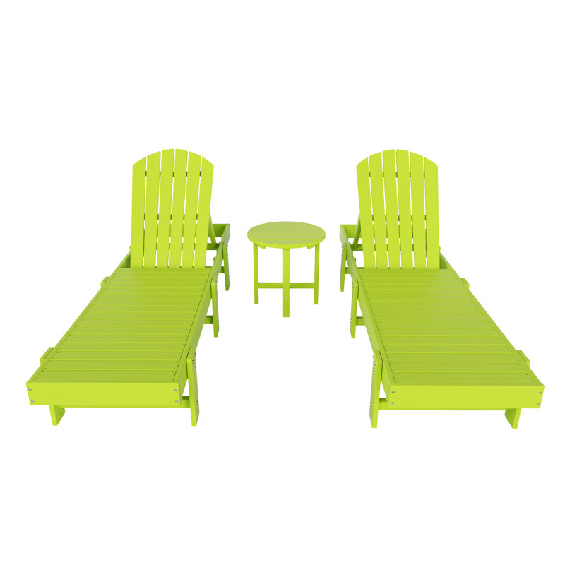 Altura Outdoor Chaise Lounge with Table, Lime