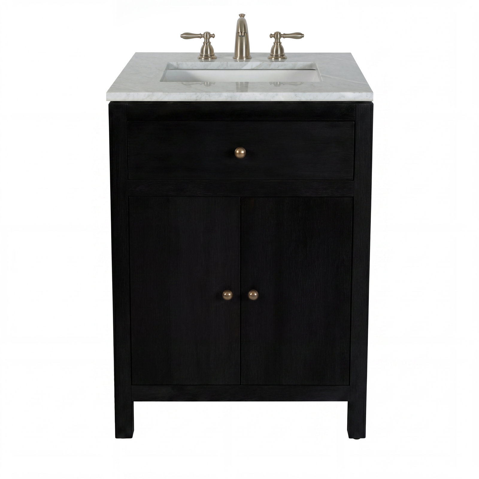 Celine 24 in. W Marble Top Bathroom Vanity, Brown