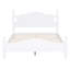 Lit plateforme en bois blanc avec allure rétro et support robuste à lattes pleine grandeur avec détails en bois massif