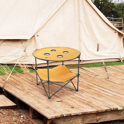 Table de camping pliante en acier inoxydable