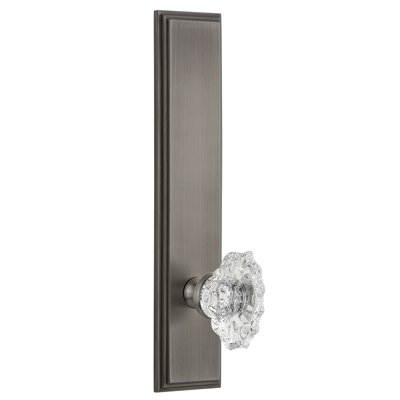 Grandeur Carré Tall Plate Double Dummy with Biarritz Door Knob