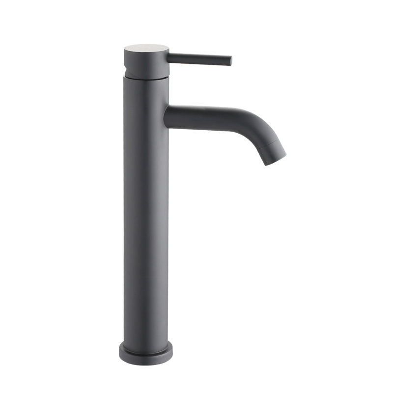 Bathroom Modern Tall Faucets Single Handle One Hole Lavatory Bathroom Sink Faucet, Matte Black