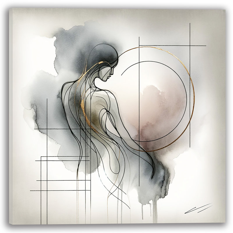 «Elegant Abstract Woman», art mural sur toile tendue, H 30 po x l 30 po x P 1,5 po