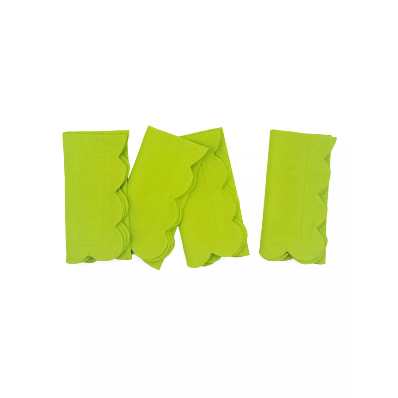 Sunflower Scallop Napkin, Green