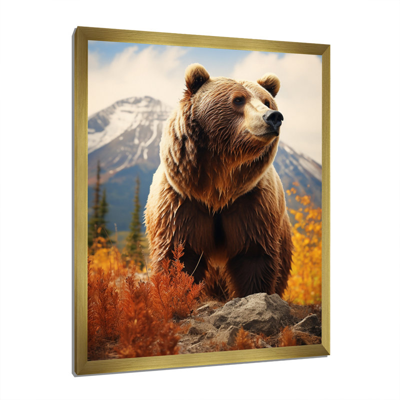 Impression sur toile, Baheerathan Canada Majestic Wildlife I, H 32 po x l 16 po x P 1 po, Encadrement doré