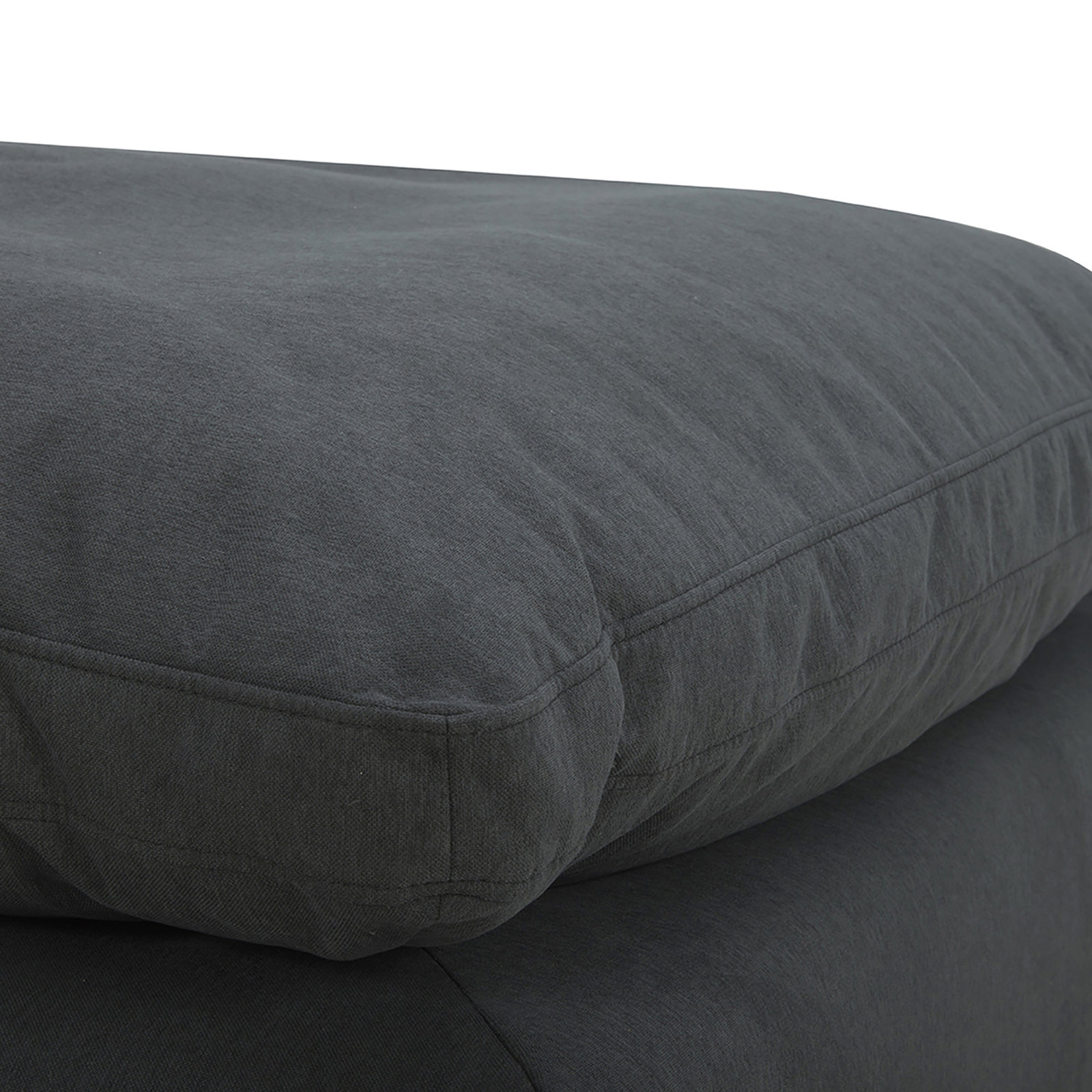 Asher 43" Linen Upholstered Ottoman, Peyton Dark Slate Gray Pepper Canvas