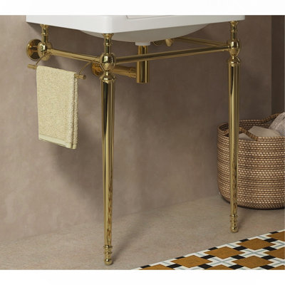 Freestanding Bathroom Console Iron Leg, NO Basin and Faucet, Gold