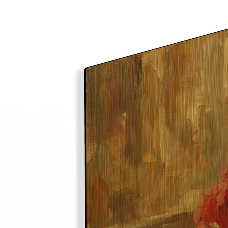 Tableau mural en métal doré « Rhapsodie écarlate », 91,4 cm x 91,4 cm, 36 po x 36 po