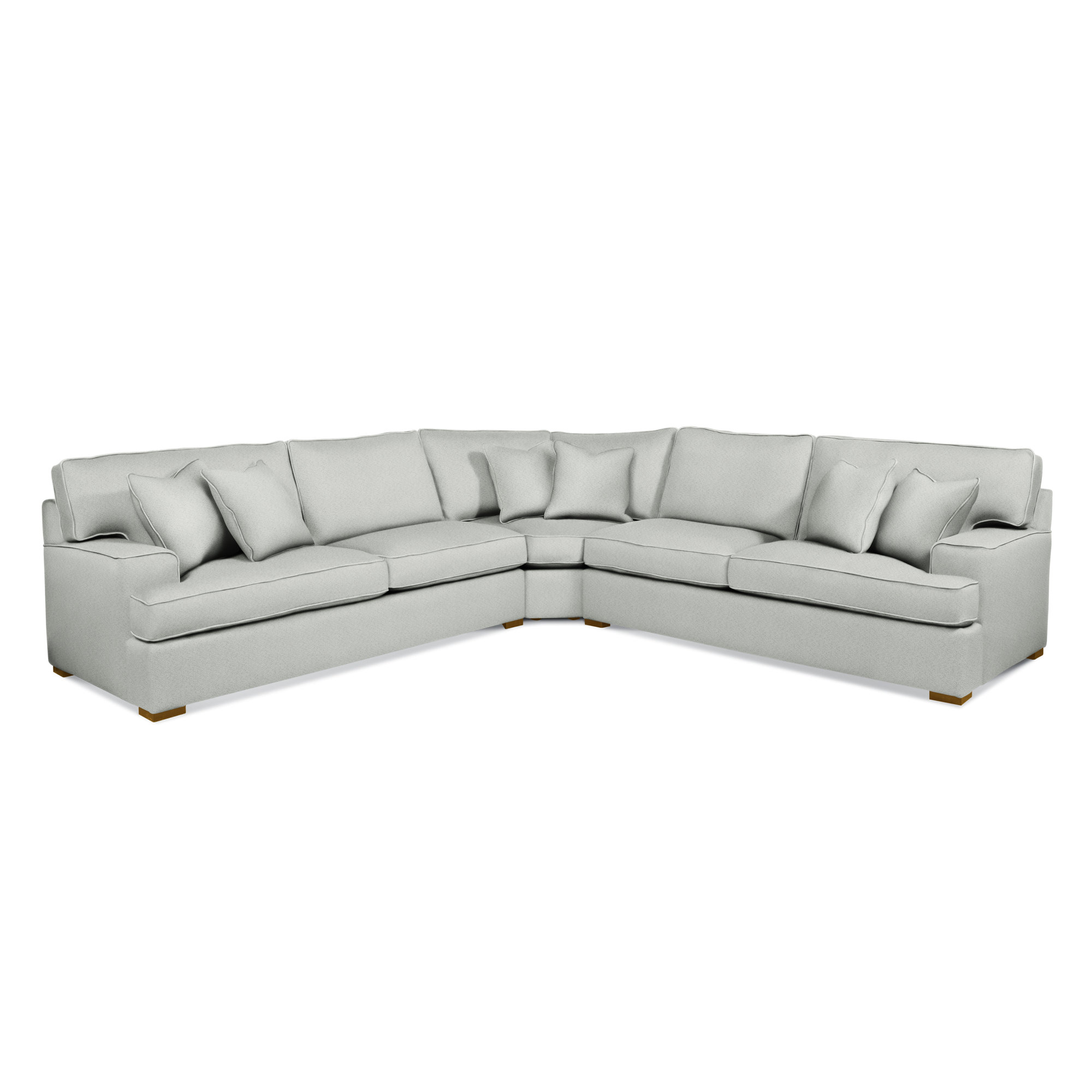 Sadie 3-Piece Upholstered Sectional, Havana Finish, Pearl Stripe, 0206-85