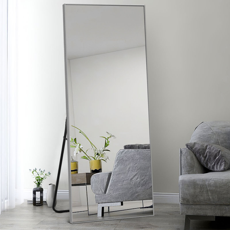 Miroir de salle de bain surdimensionné surdimensionné, 70,87 po x 31,5 po, Argent