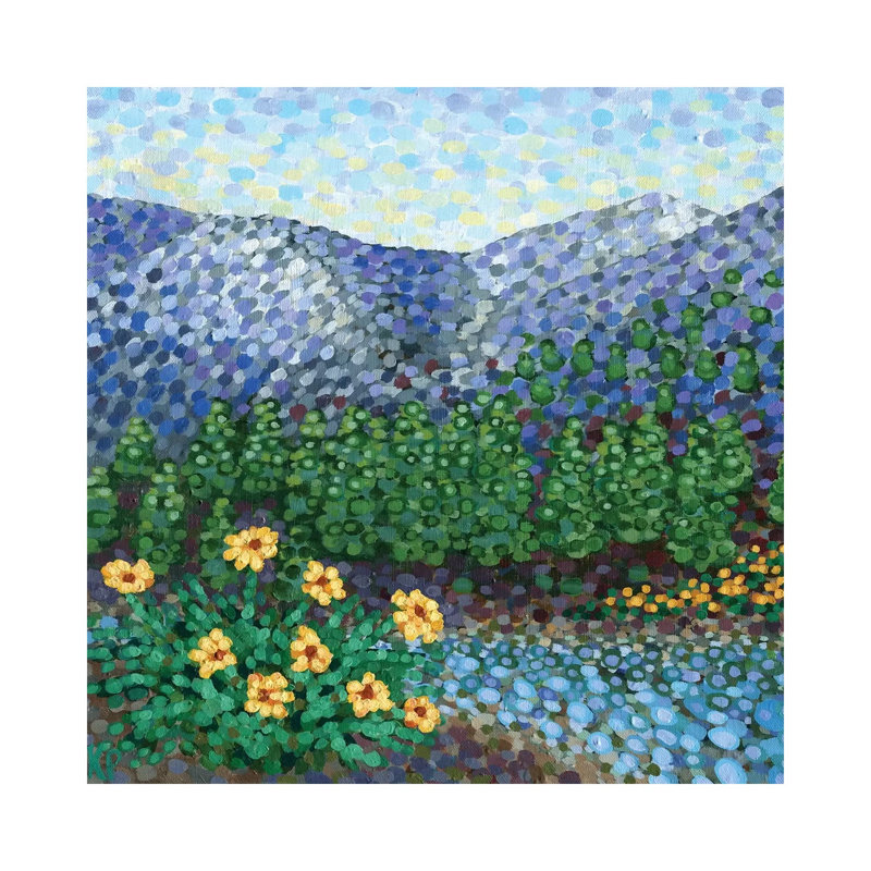 Mountain High by Kristen Pobatschnig - Painting on Canvas, 66.04cm H x 66.04cm W x 3.81cm D, Wrapped Canvas