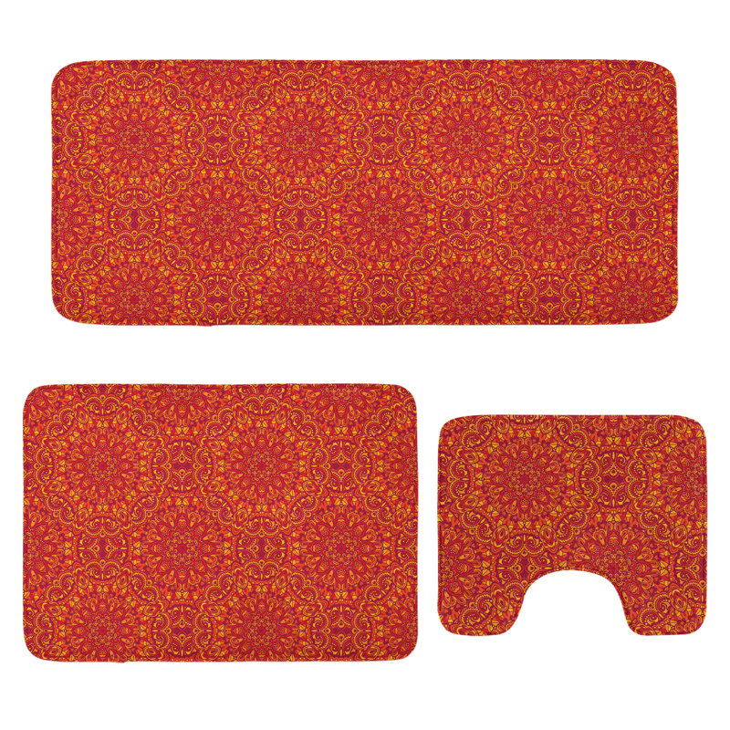  Ensemble de tapis de salle de bain 3 pièces Mandala