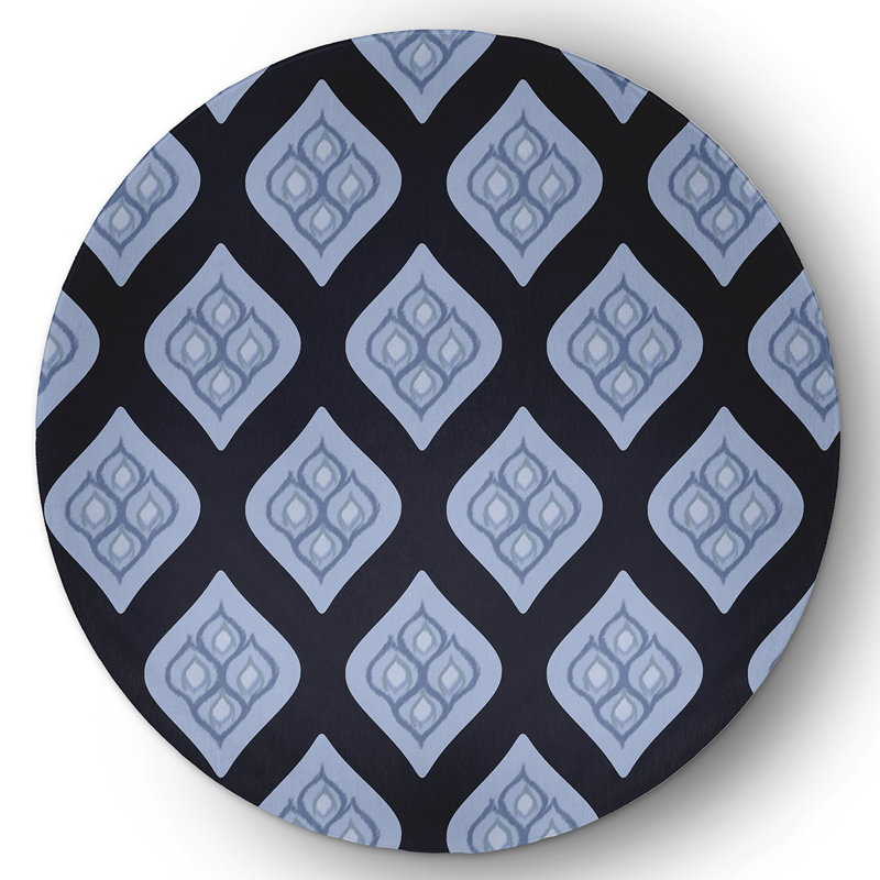 Chenille Geometric Indoor Rug, Round 5'