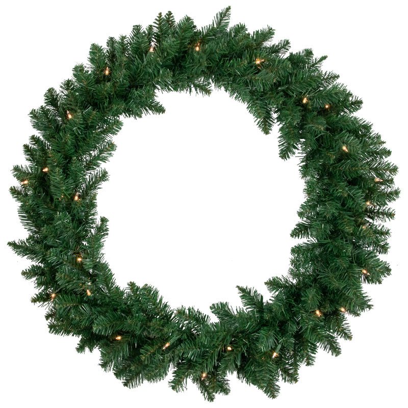 Couronne de faux pin illuminé 36 po