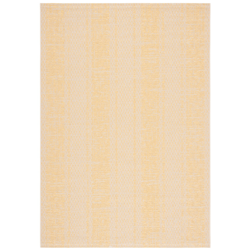 Tapis intérieur / extérieur beige / doré Marcella, Rectangle 2 pi 7 po x 5 pi