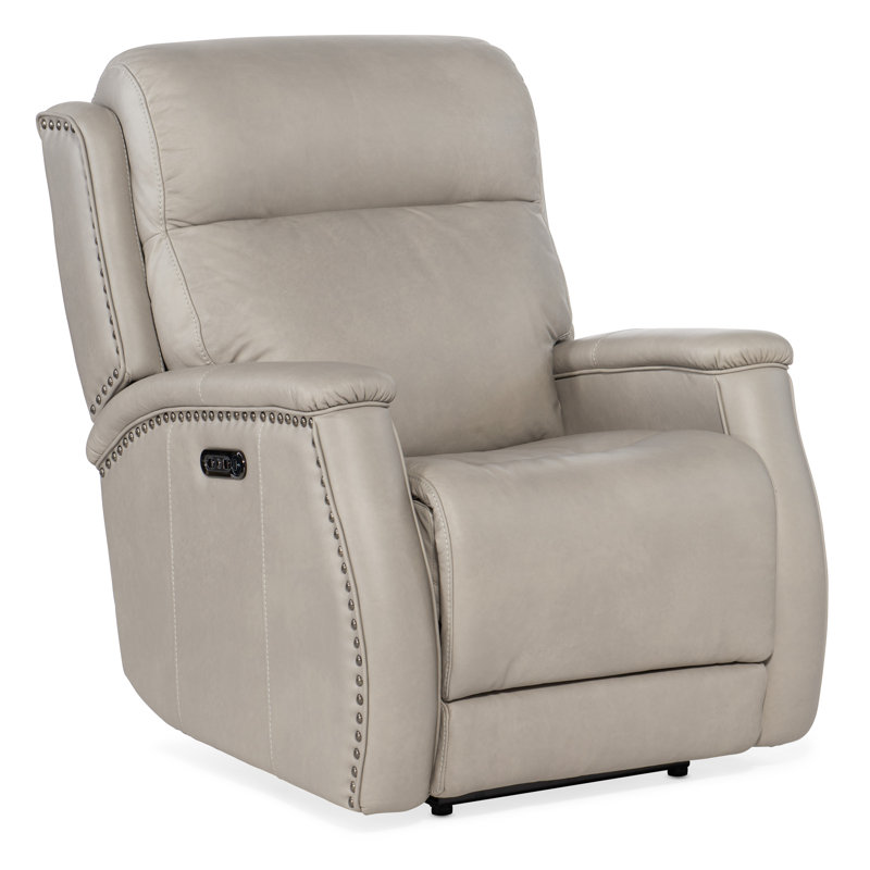 Sahara Ash Leather Zero Gravity Recliner with Power Headrest