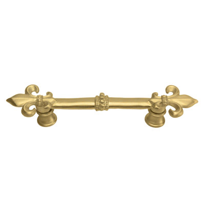Charlemagne 4 inches c.c. pull with large Fleur De Lysin Satin