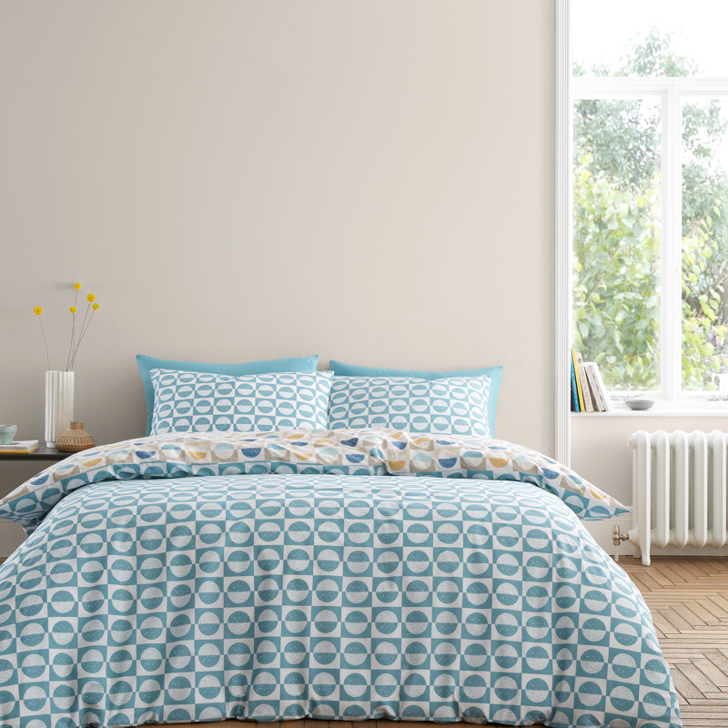 Hans Retro Spot 200 Thread Count Cotton Duvet Cover Set, Double - 2 Standard Pillowcases
